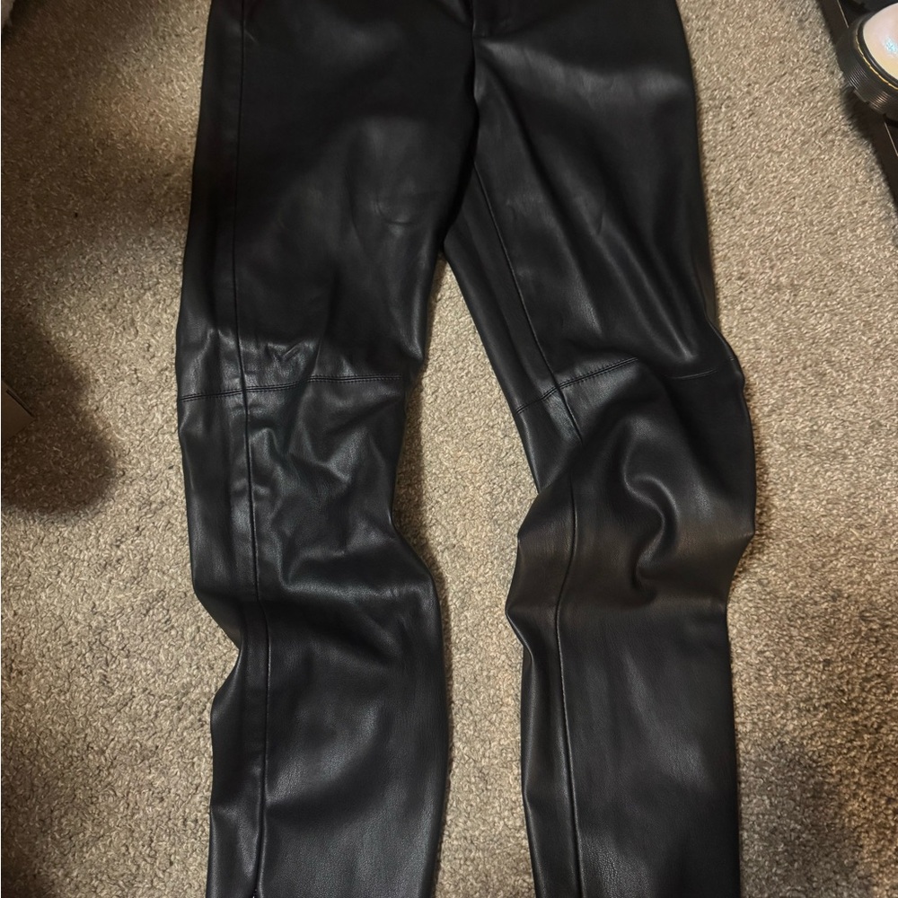 Zara Black Leather Trousers